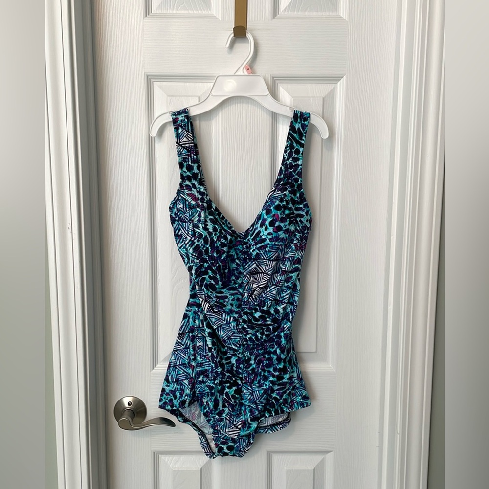 Maxine of Hollywood Vibrant Blue and Black Swimsuit